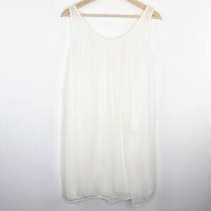 Vtg Kayser Ivory White Cream Sleeveless Slip Night Gown Sz L Romantic Lingerie